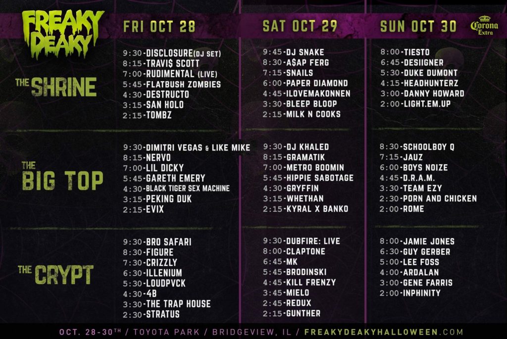 FREAKY DEAKY SET TIMES Jugrnaut Can't Stop Won't Stop Chicago